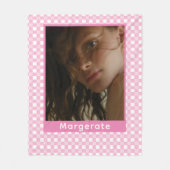 Girly Pink gepersonaliseerde foto en naam Fleece Deken (Voorkant)