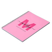 Girly Pink Gepersonaliseerde Initiaal Monogram Naa Notitieboek (Linkerzijde)