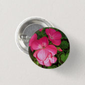  Girly Pink Geranium Monogram foto Ronde Button 3,2 Cm (Voorkant /achterkant)