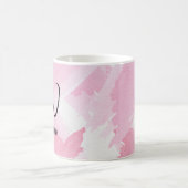 Girly Pink Giant Waterverf Brushstrokes Monogram Koffiemok (Center)