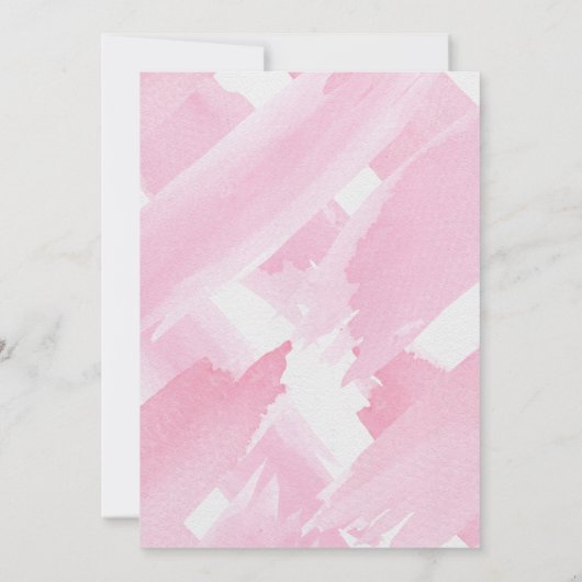 Girly Pink Giant Waterverf Brushstrokes Sweet 16 Kaart (Achterkant)