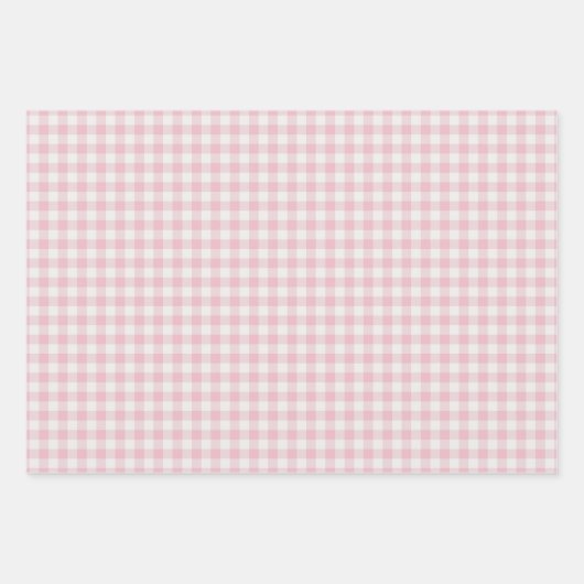 Girly Pink Gingham Inpakpapier Vel (Voorkant)