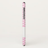 Girly Pink Gingham Pattern Name and Initiaal Case-Mate iPhone Case (Achterkant/links)