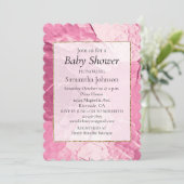 Girly Pink Glam-Baby shower Kaart (Staand voorkant)