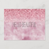 Girly Pink Glam Glitter Briefkaart (Voorkant)