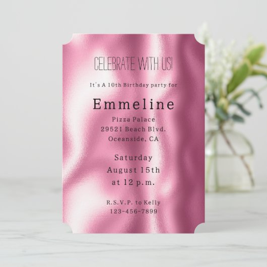 Girly Pink Glam Glitter Kaart (Staand voorkant)