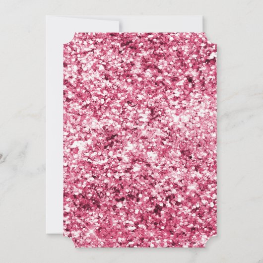 Girly Pink Glam Glitter Kaart (Achterkant)