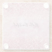 Girly Pink Glam Glitter sparkle Glazen Onderzetter (Achterkant)