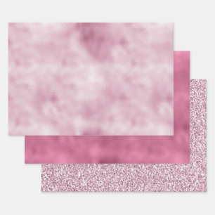 Girly Pink Glam Glitter sparkle Inpakpapier Vel