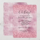 Girly Pink Glam Glitter sparkle Kaart (Voorkant / Achterkant)