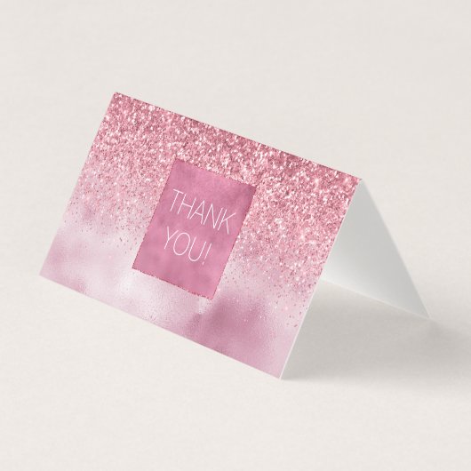 Girly Pink Glam Glitter sparkle Kaart (Voorkant)