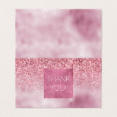 Girly Pink Glam Glitter sparkle Kaart (Buitenkant ongevouwen)