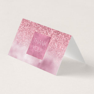 Girly Pink Glam Glitter sparkle Kaart