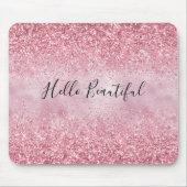 Girly Pink Glam Glitter sparkle Muismat (Voorkant)