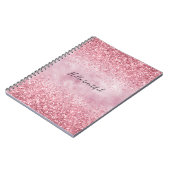 Girly Pink Glam Glitter sparkle Notitieboek (Linkerzijde)