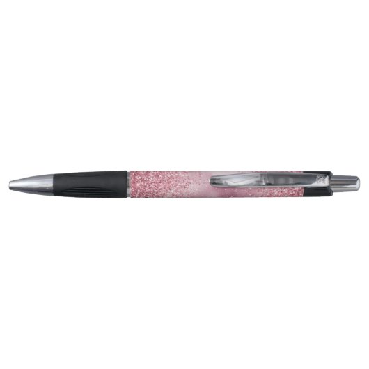 Girly Pink Glam Glitter sparkle Pen (Achterkant)
