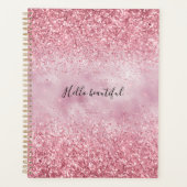 Girly Pink Glam Glitter sparkle Planner (Voorkant)