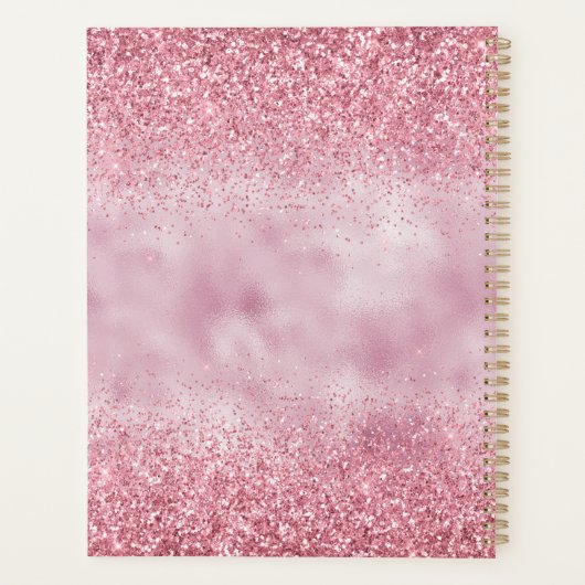 Girly Pink Glam Glitter sparkle Planner (Achterkant)