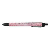 Girly Pink Glam Glitter sparkle Zwarte Inkt Pen (Bodem)