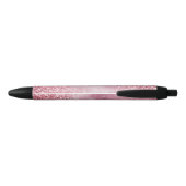 Girly Pink Glam Glitter sparkle Zwarte Inkt Pen (Achterkant)