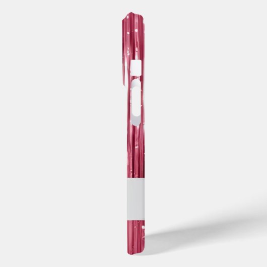 Girly Pink Glam Glitzy Tinsel Stripes Case-Mate iPhone Case (Achterkant / Links)