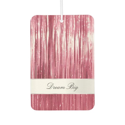 Girly Pink Glam Glitzy Tinsel Stripes Luchtverfrisser (Voorkant)