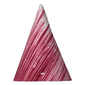 Girly Pink Glam Glitzy Tinsel Stripes Verjaardag Feesthoedjes (Rechts)