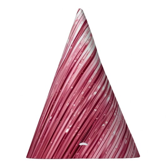 Girly Pink Glam Glitzy Tinsel Stripes Verjaardag Feesthoedjes (Rechts)