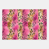 Girly Pink Glam Gold Leopard Animal Print Inpakpapier Vel (Voorkant 3)