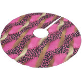 Girly Pink Glam Gold Leopard Kerstmis Kerstboom Rok (Gekanteld)