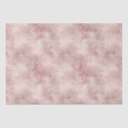 Girly Pink Glam Gold Leopard Print Tissuepapier (Voorkant)
