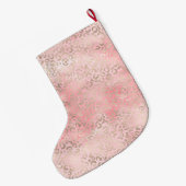 Girly Pink Glam Gold Leopard Print Waterverf Grote Kerstsok (Achterkant (Hangend))