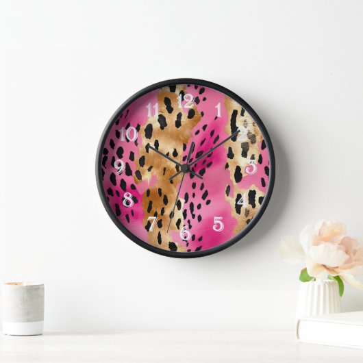 Girly Pink Glam Gold Luipaard Print abstract (Huis)