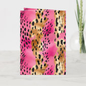 Girly Pink Glam Gold Luipaard Print abstract Kaart (Achterkant)