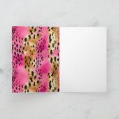 Girly Pink Glam Gold Luipaard Print abstract Kaart (Binnen)