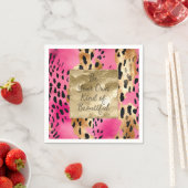 Girly Pink Glam Gold Luipaard Print abstract Servet (Insitu)