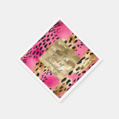 Girly Pink Glam Gold Luipaard Print abstract Servet (Hoek)