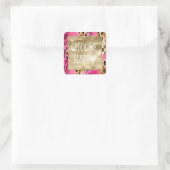 Girly Pink Glam Gold Luipaard Print abstract Vierkante Sticker (Tas)