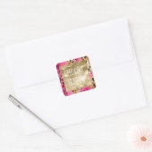 Girly Pink Glam Gold Luipaard Print abstract Vierkante Sticker (Envelop)