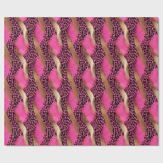 Girly Pink Glam Gold Luipaard Print Cadeaupapier (Vlak)