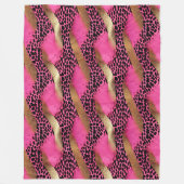 Girly Pink Glam Gold Luipaard Print Fleece Deken (Voorkant)