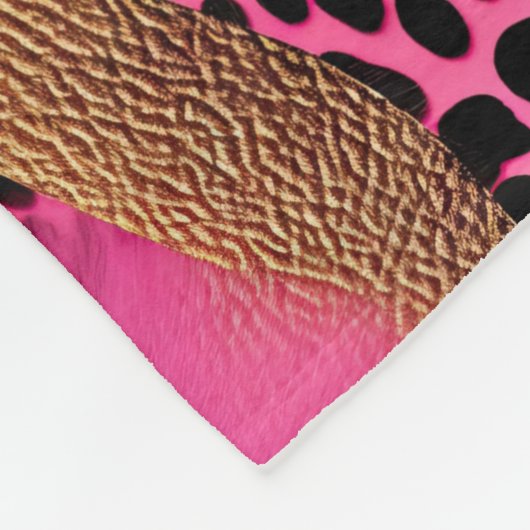 Girly Pink Glam Gold Luipaard Print Fleece Deken (Hoek)