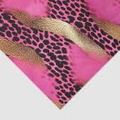 Girly Pink Glam Gold Luipaard Print Tissuepapier (Detail)