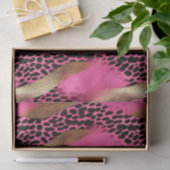 Girly Pink Glam Gold Luipaard Print Tissuepapier (Geschenk)