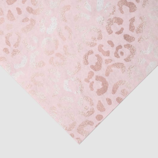 Girly Pink Glam Leopard Animal Birthday Tissuepapier (Detail)