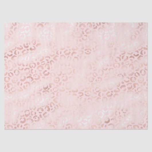 Girly Pink Glam Leopard Animal Birthday Tissuepapier (Voorkant)