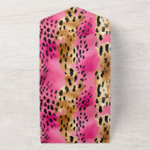 Girly Pink Glam Leopard Print All In One Uitnodiging (Buitenkant)