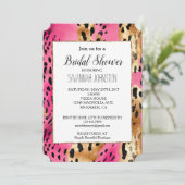 Girly Pink Glam Leopard Print Kaart (Staand voorkant)