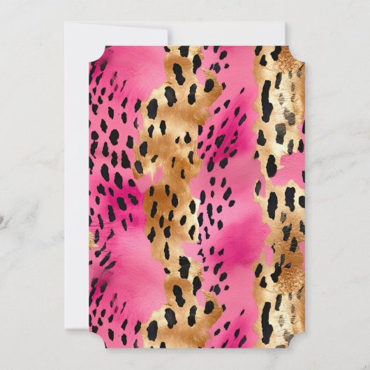 Girly Pink Glam Leopard Print Kaart (Achterkant)