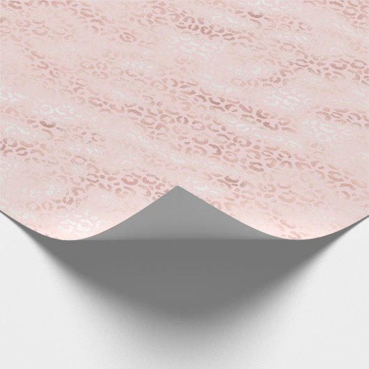 Girly Pink Glam Leopard Print Ombre Cadeaupapier (Hoek)